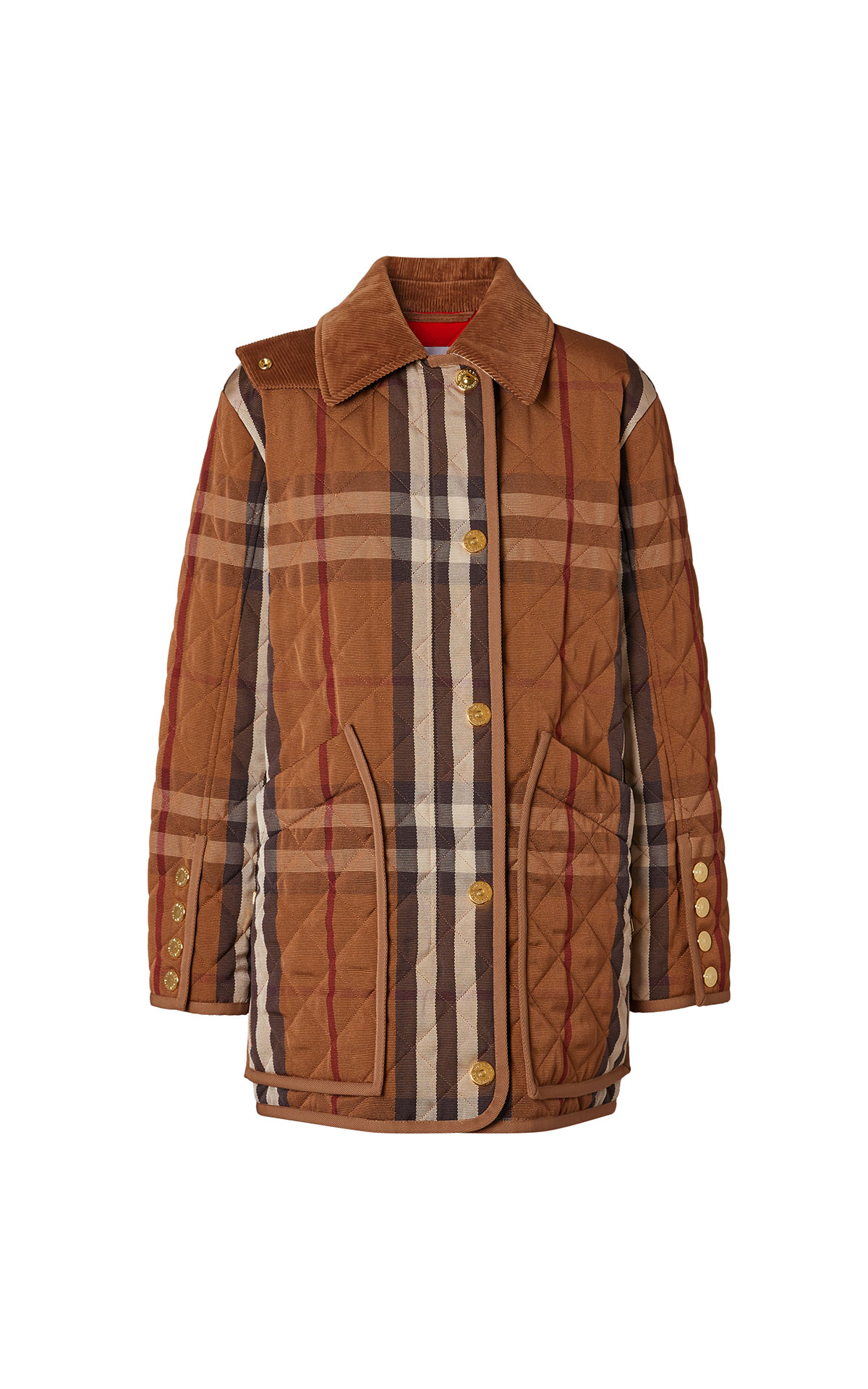 Burberry Diamond quilted check technical cotton barn jacket from Bicester Village