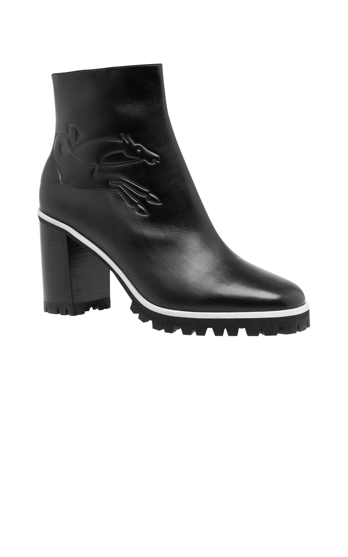 Black leather ankle boot longhcamp