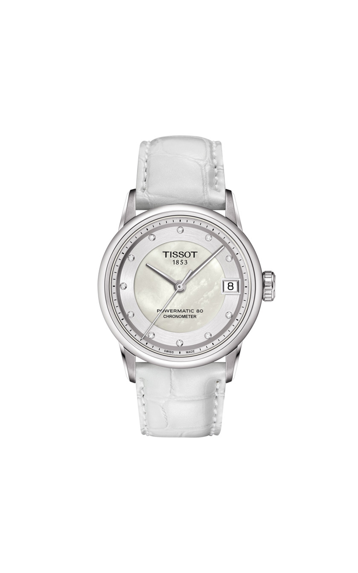 Tissot montre Luxury bracelet en cuir blanc La Vallée Village