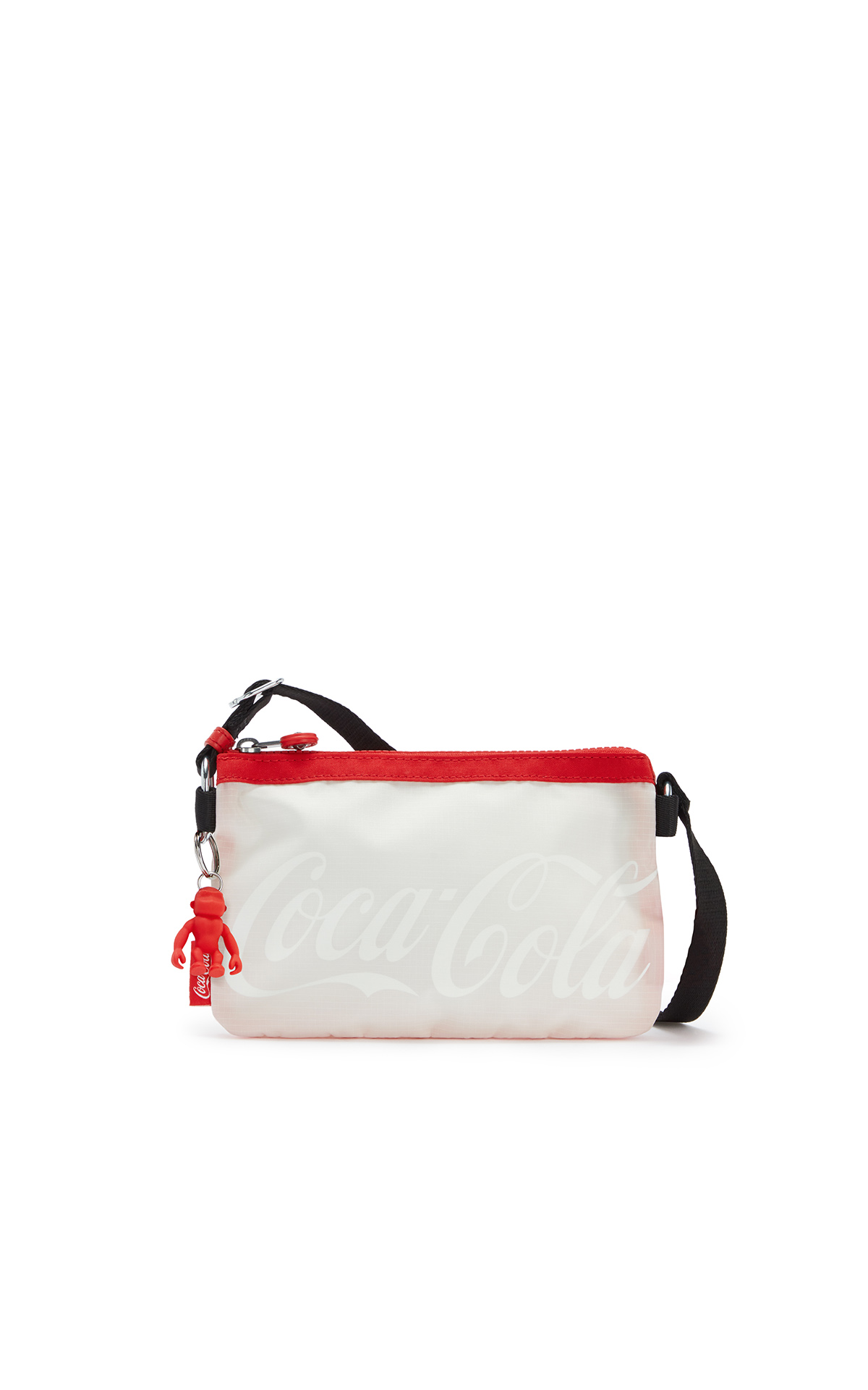 Small white bag with Kipling coca cola black strap