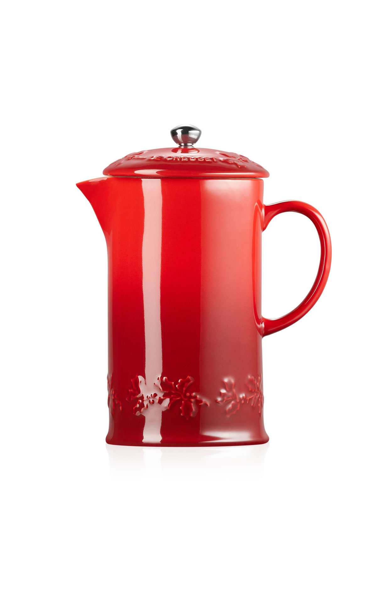 Le Creuset Holly 1L coffee pot cerise from Bicester Village