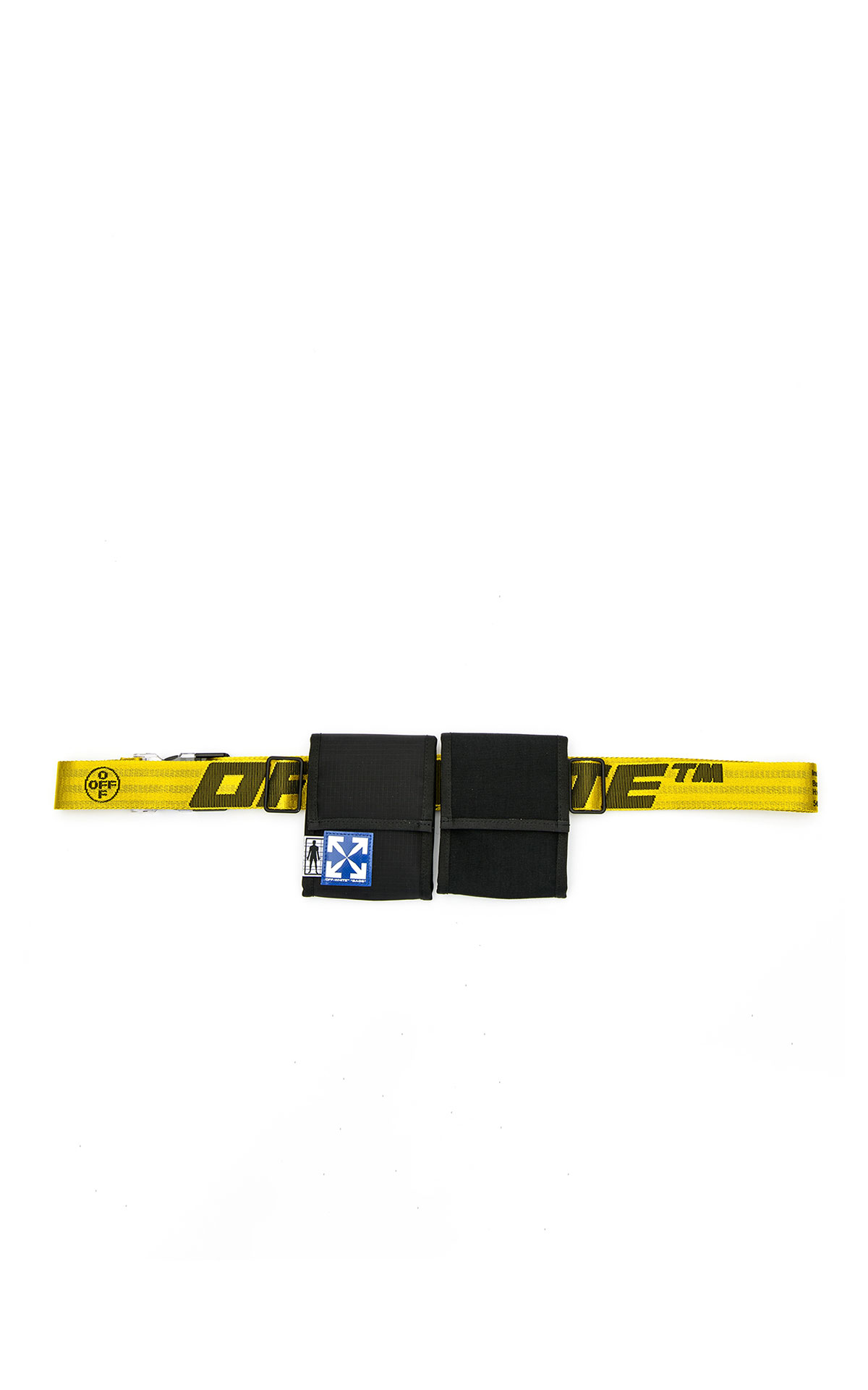 Off-White Two pocket fannypack black yellow from Bicester Village
