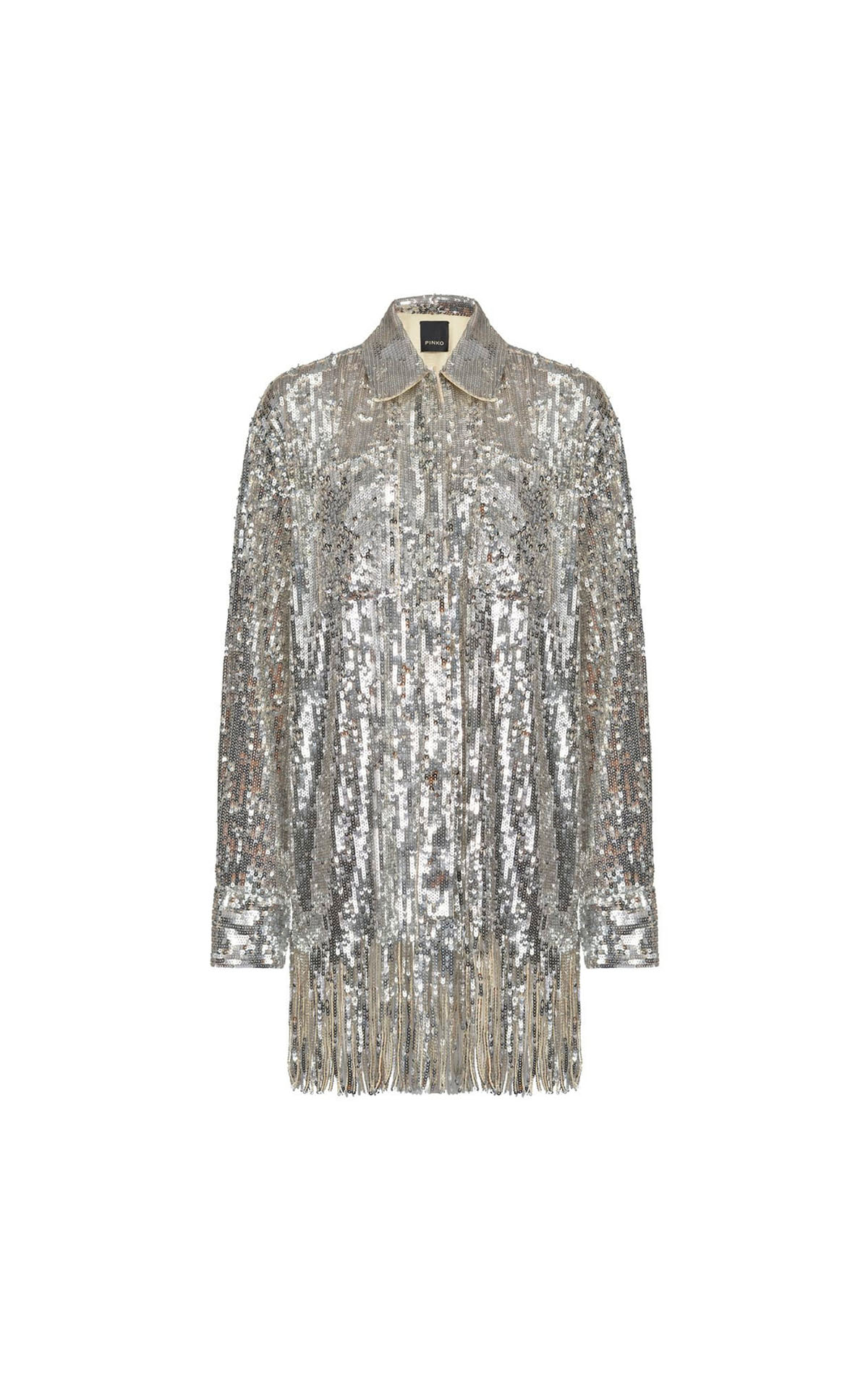 Shirt with sequins and fringes