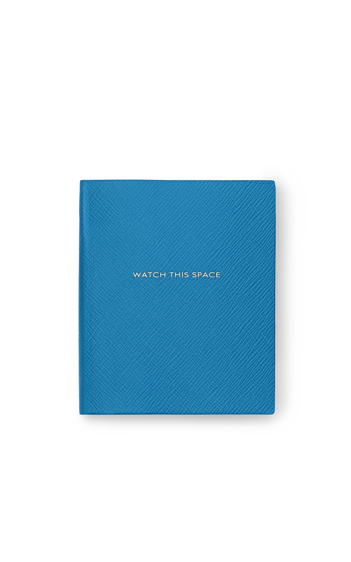 Smythson Premier watch this space notebook azure from Bicester Village
