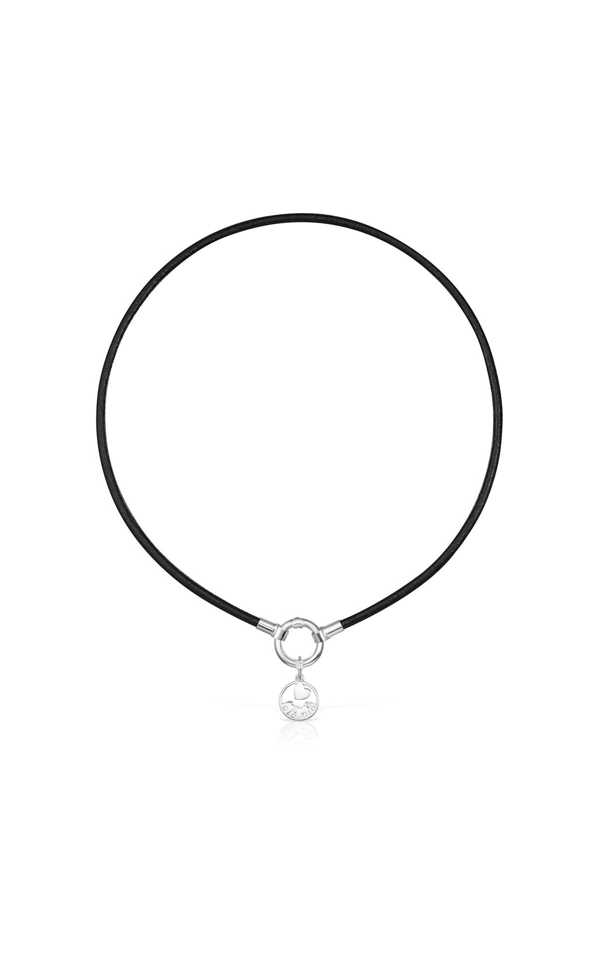 Black necklace with silver Tous pendant