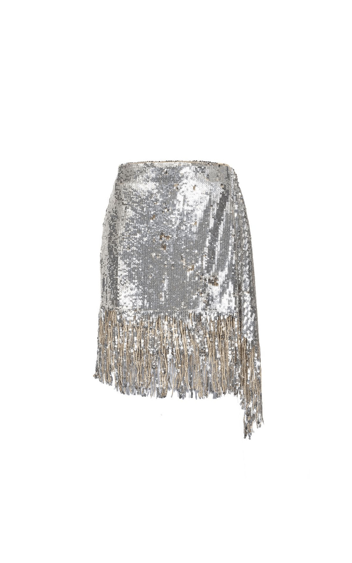 Skirt with sequins and fringes