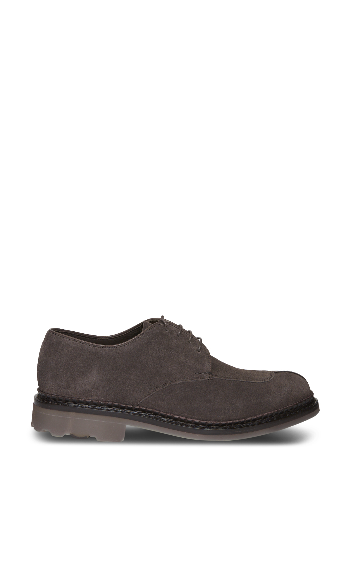 Brown velvet derby shoes*