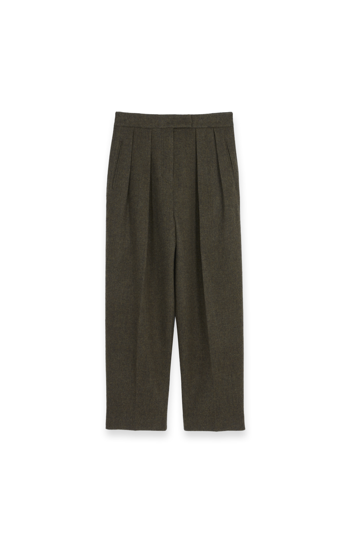 Cashmere straight cut trousers*