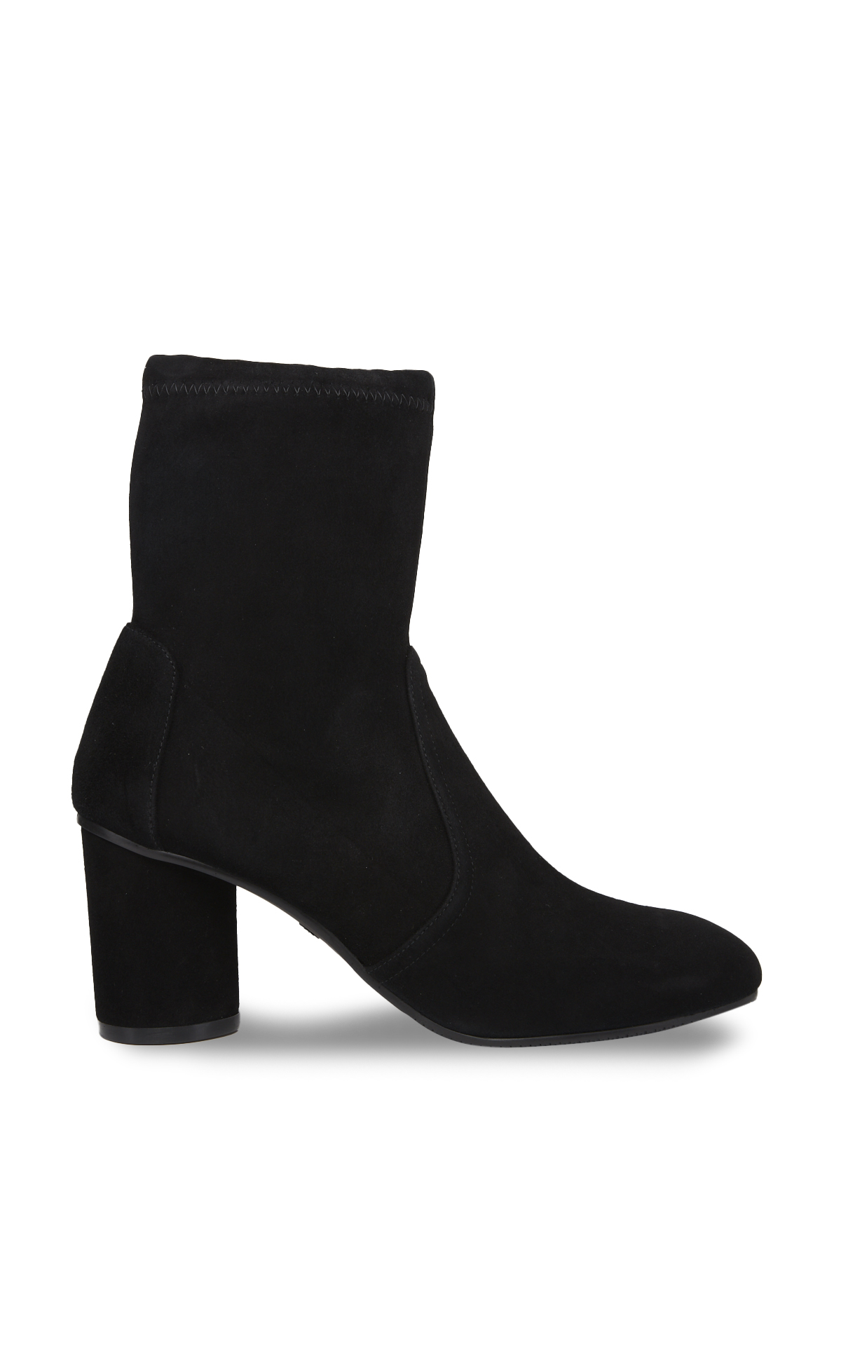 Black nubuck ankle boots with rounded heels*