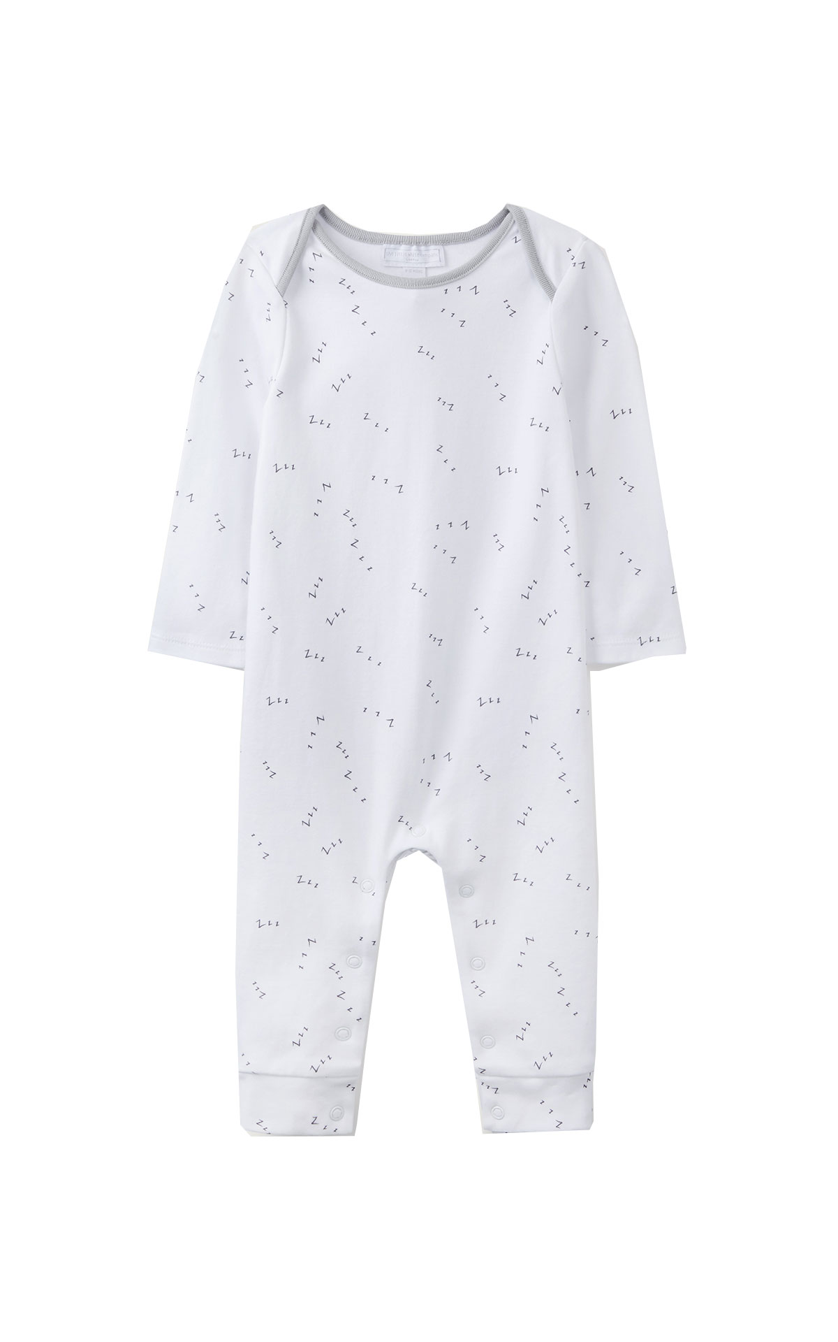 The White Company Zzz print sleepsuit from Bicester Village