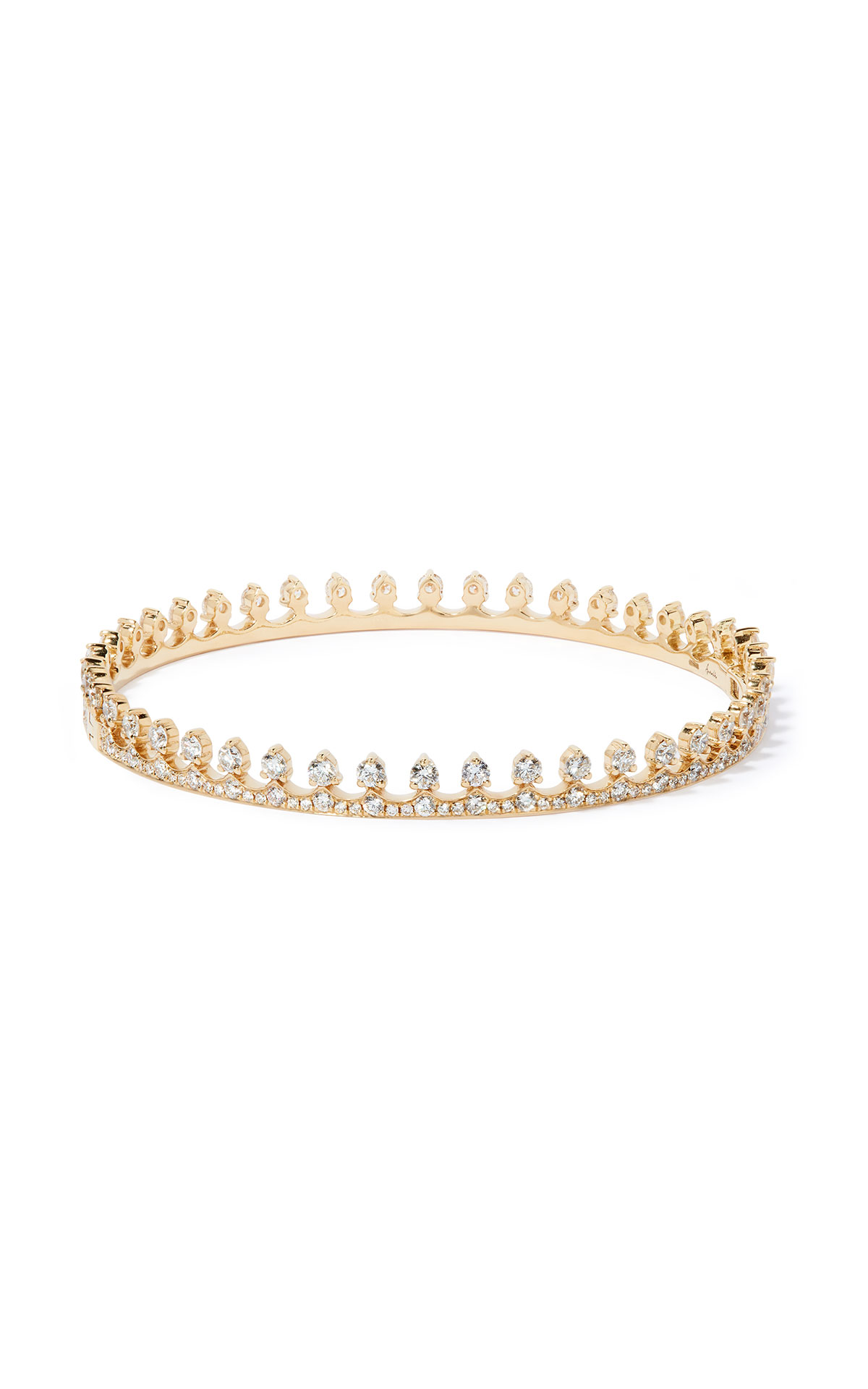 Annoushka 18ct yellow gold and diamon crown bangle from Bicester Village