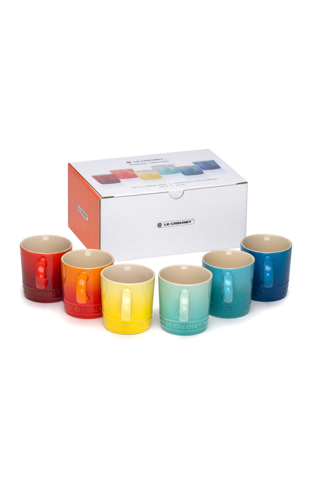 Le Creuset Pop-up Set of 6 espresso mugs rainbow from Bicester Village