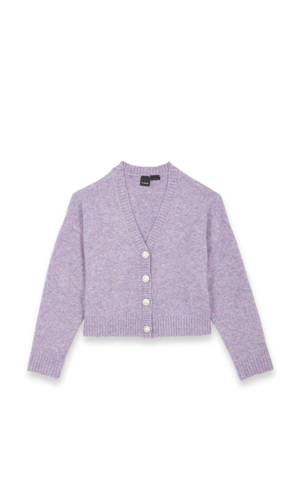 Lilac cropped cardigan with ornamental buttons*