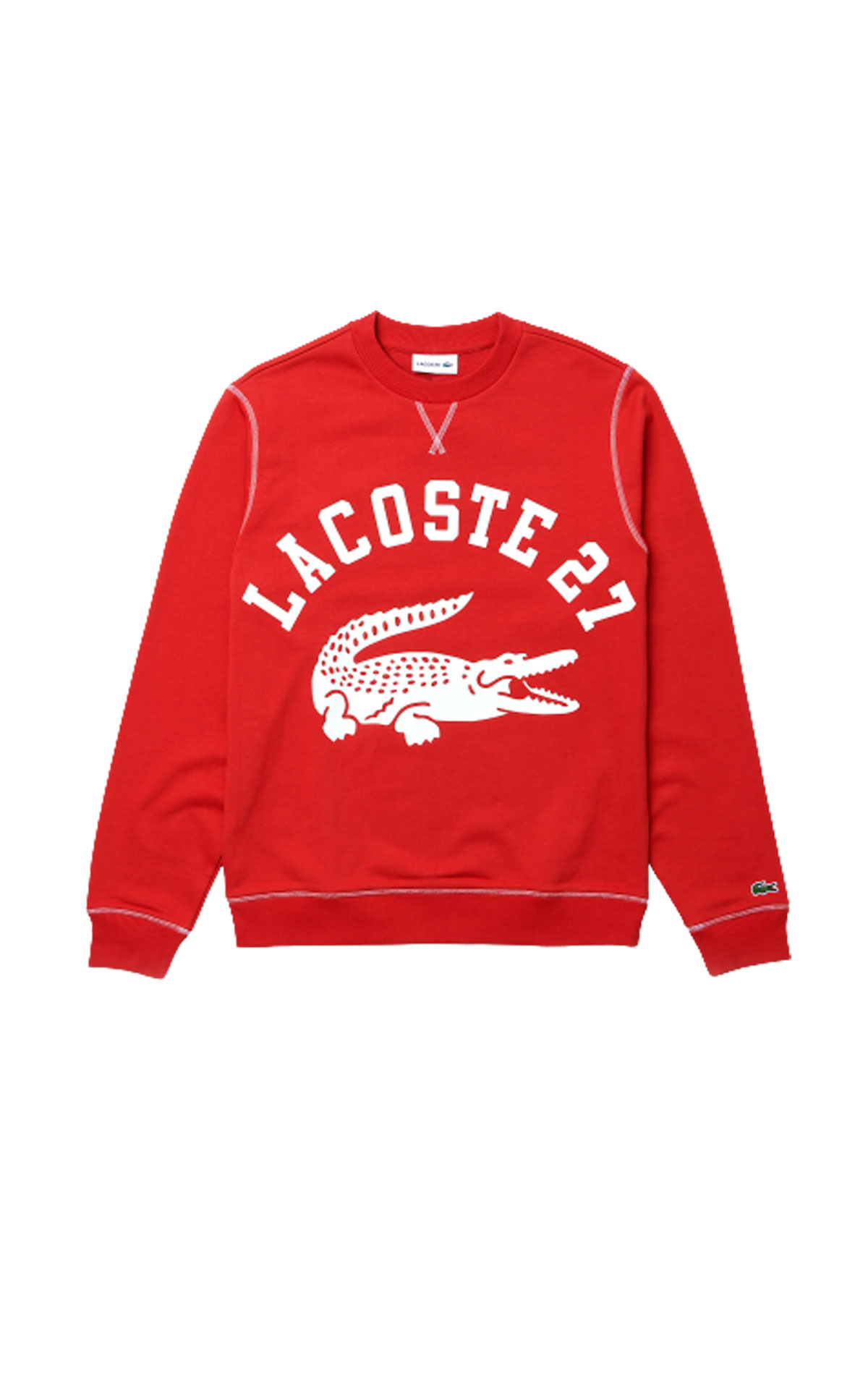 Lacoste 28 print fleece sweatshirt red from Bicester Village