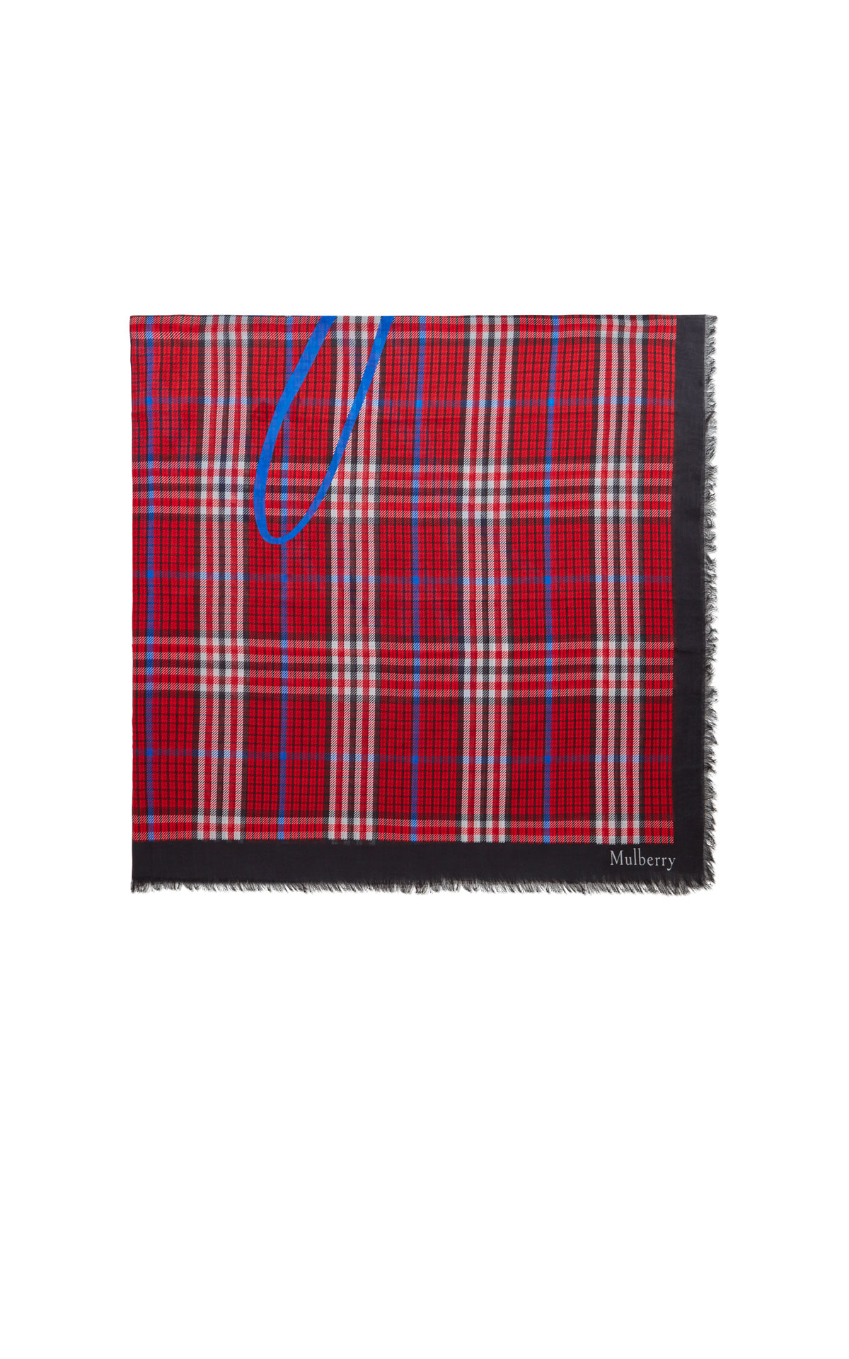 Mulberry  Large check lambswool scarf from Bicester Village