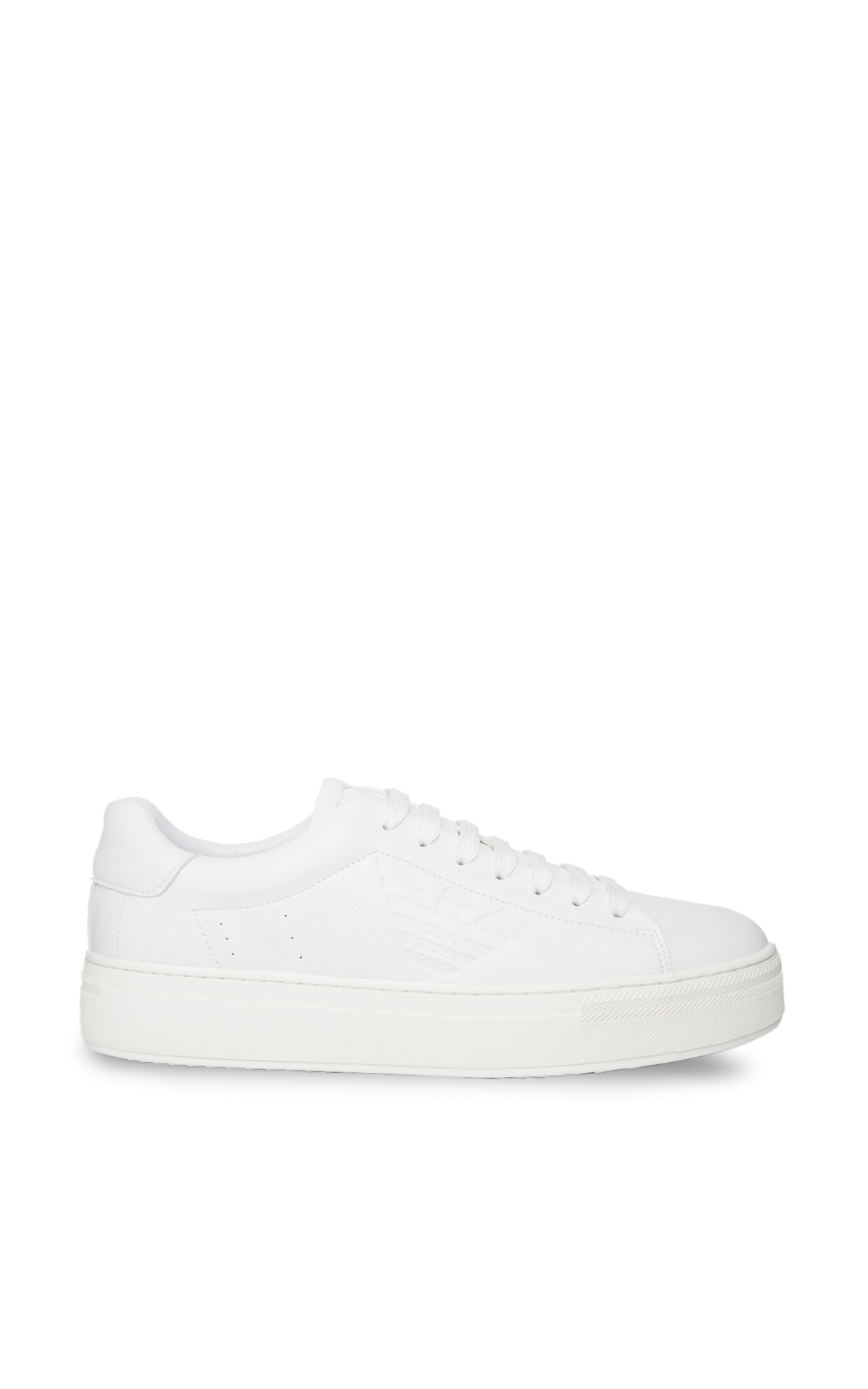 White leather trainers with embossed logo*