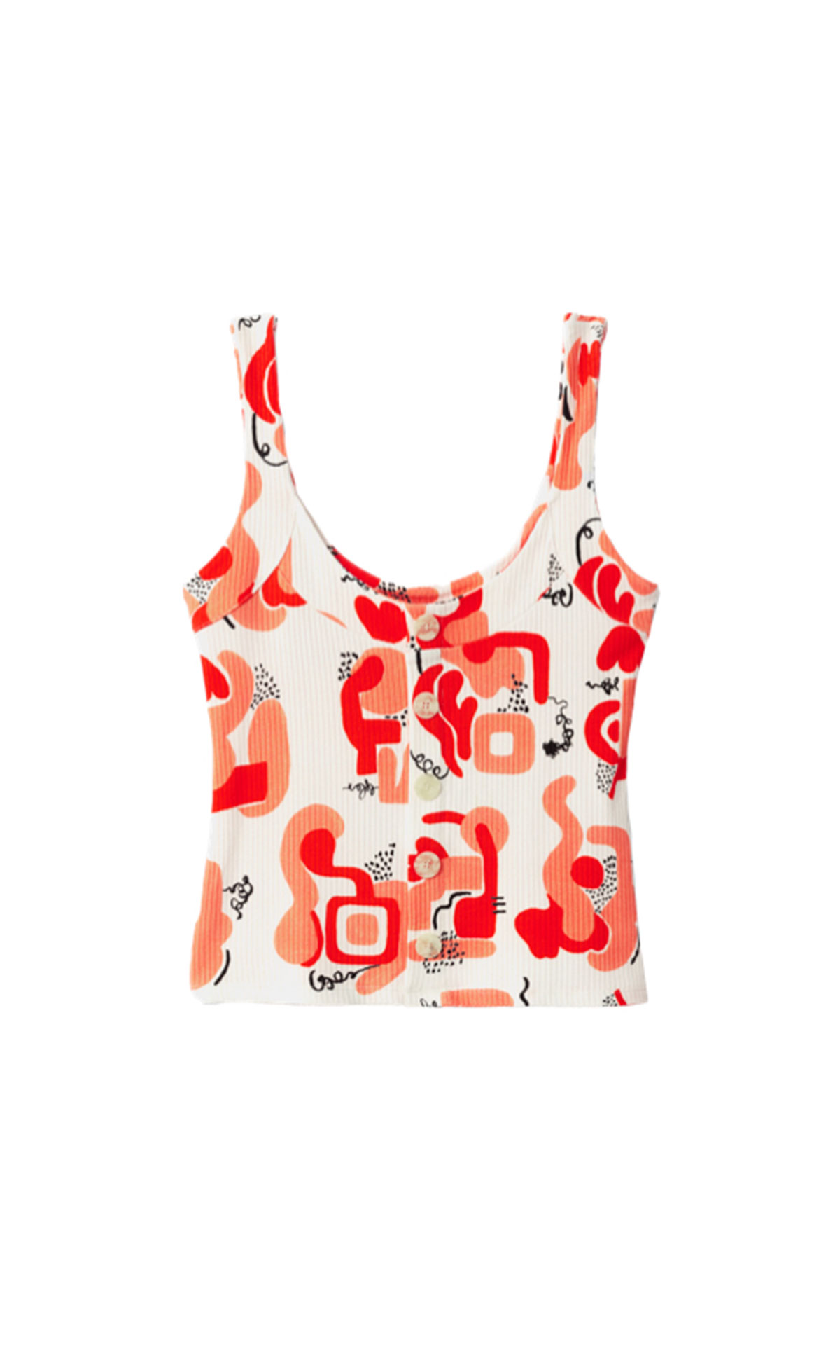 White and red top Desigual