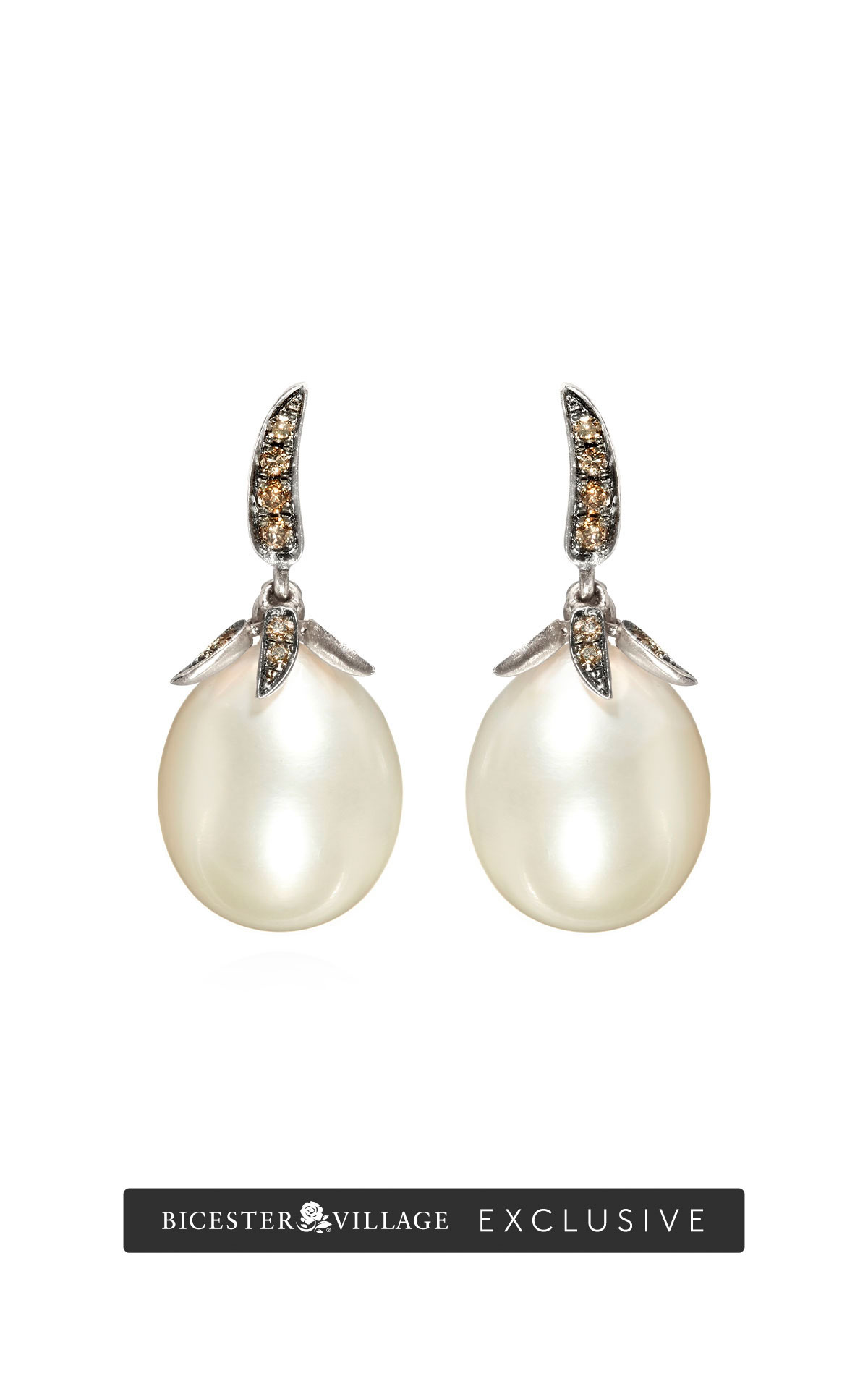 Annoushka Diamond and pearl earrings from Bicester Village