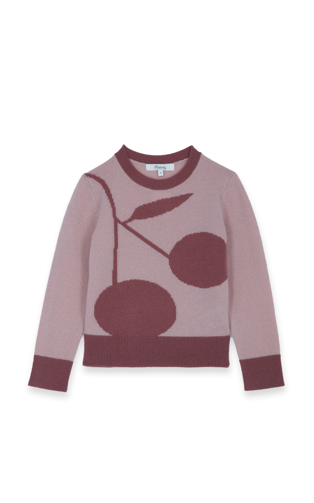 Pink cashmere jumper with cherry logo*