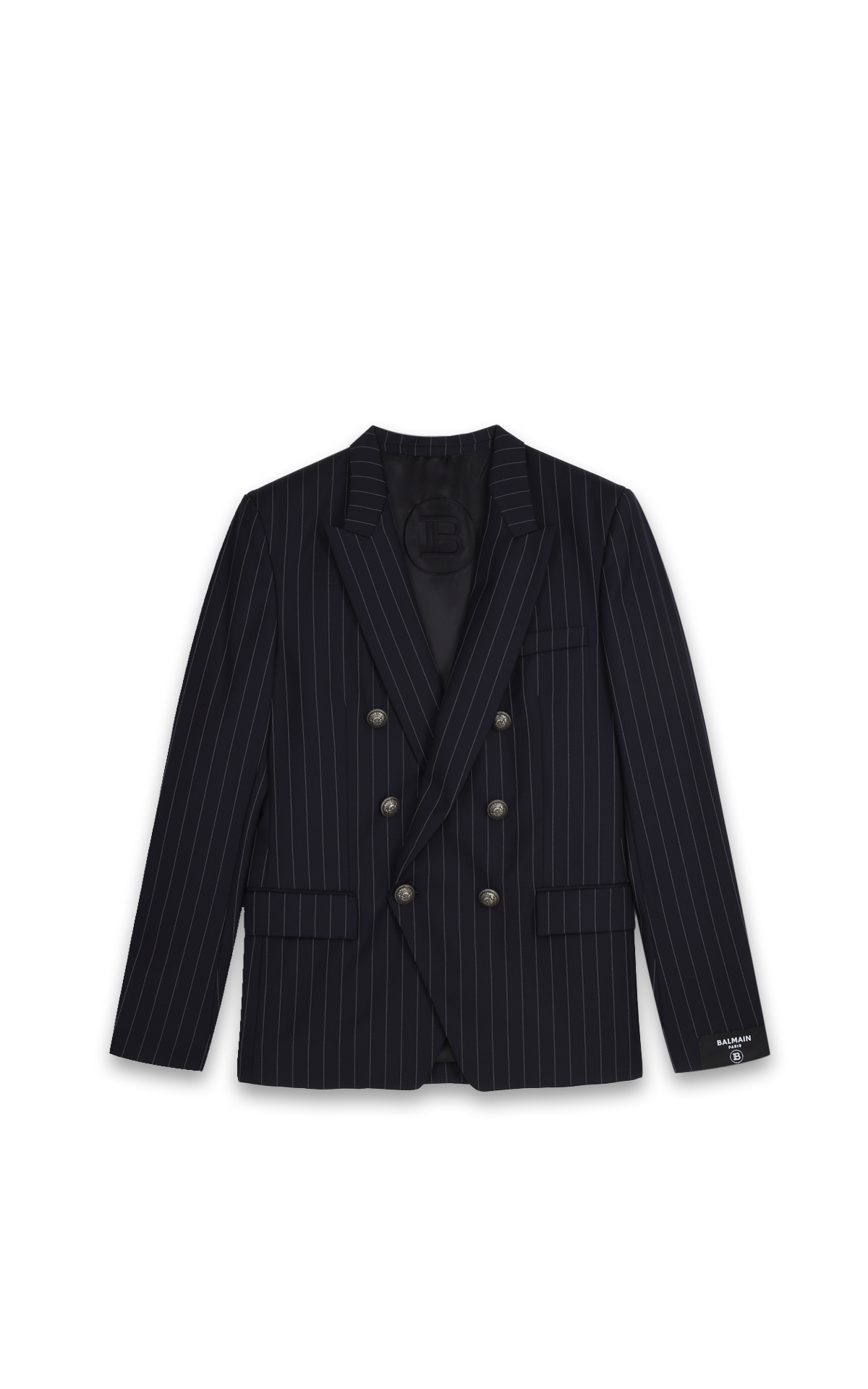 Striped straight fit suit jacket