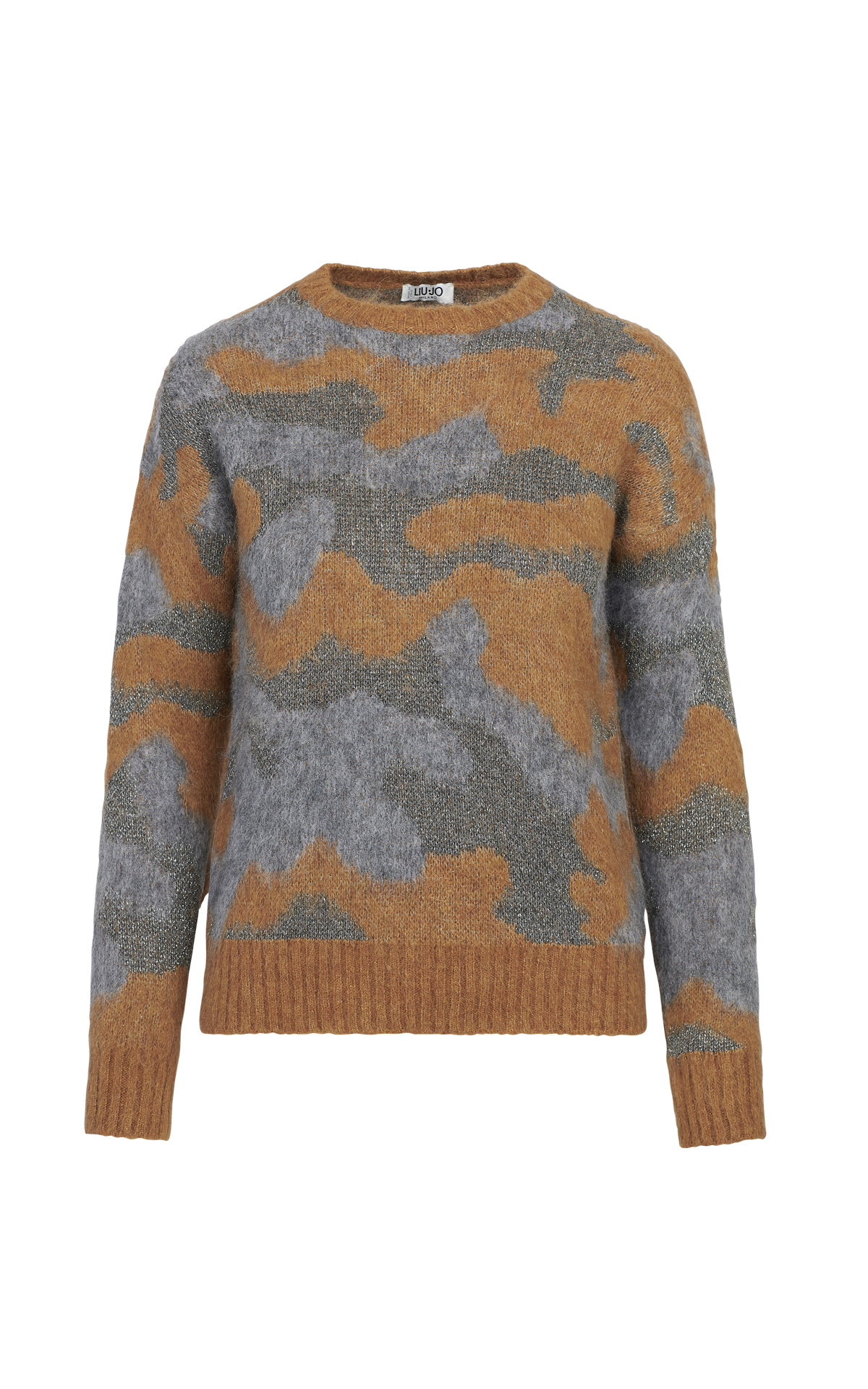 Orange and grey print sweater liu jo