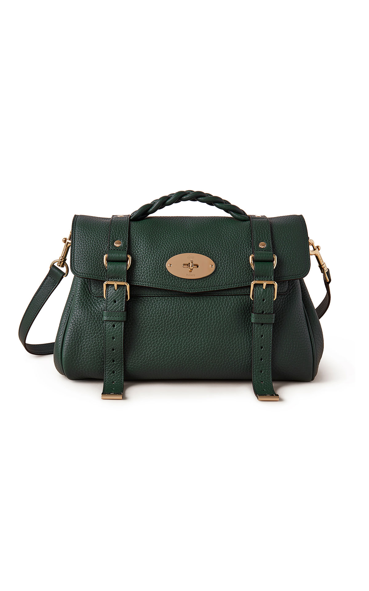 Mulberry Alexa heavy grain green bag from Bicester Village