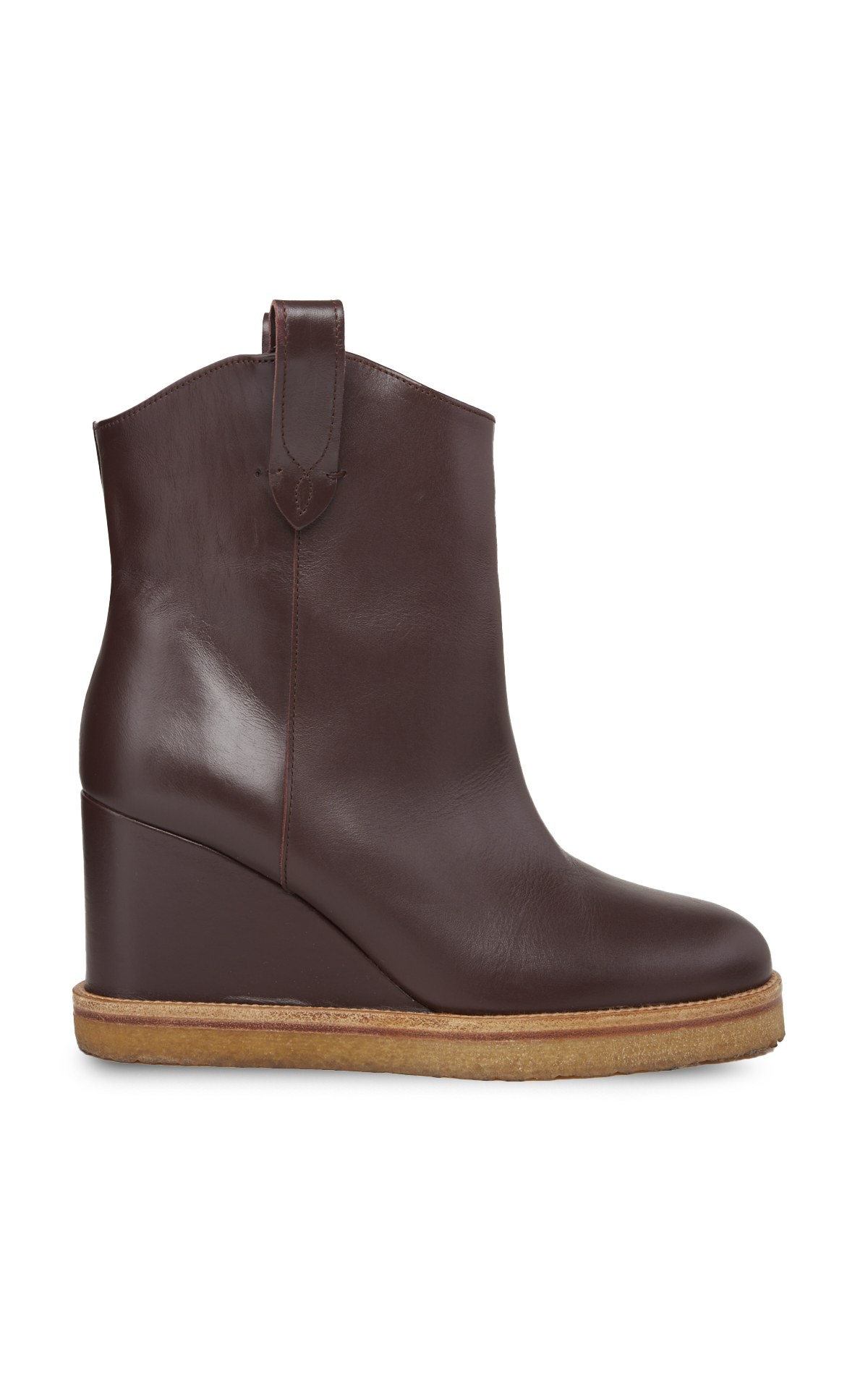 Burgundy leather platform boots* 