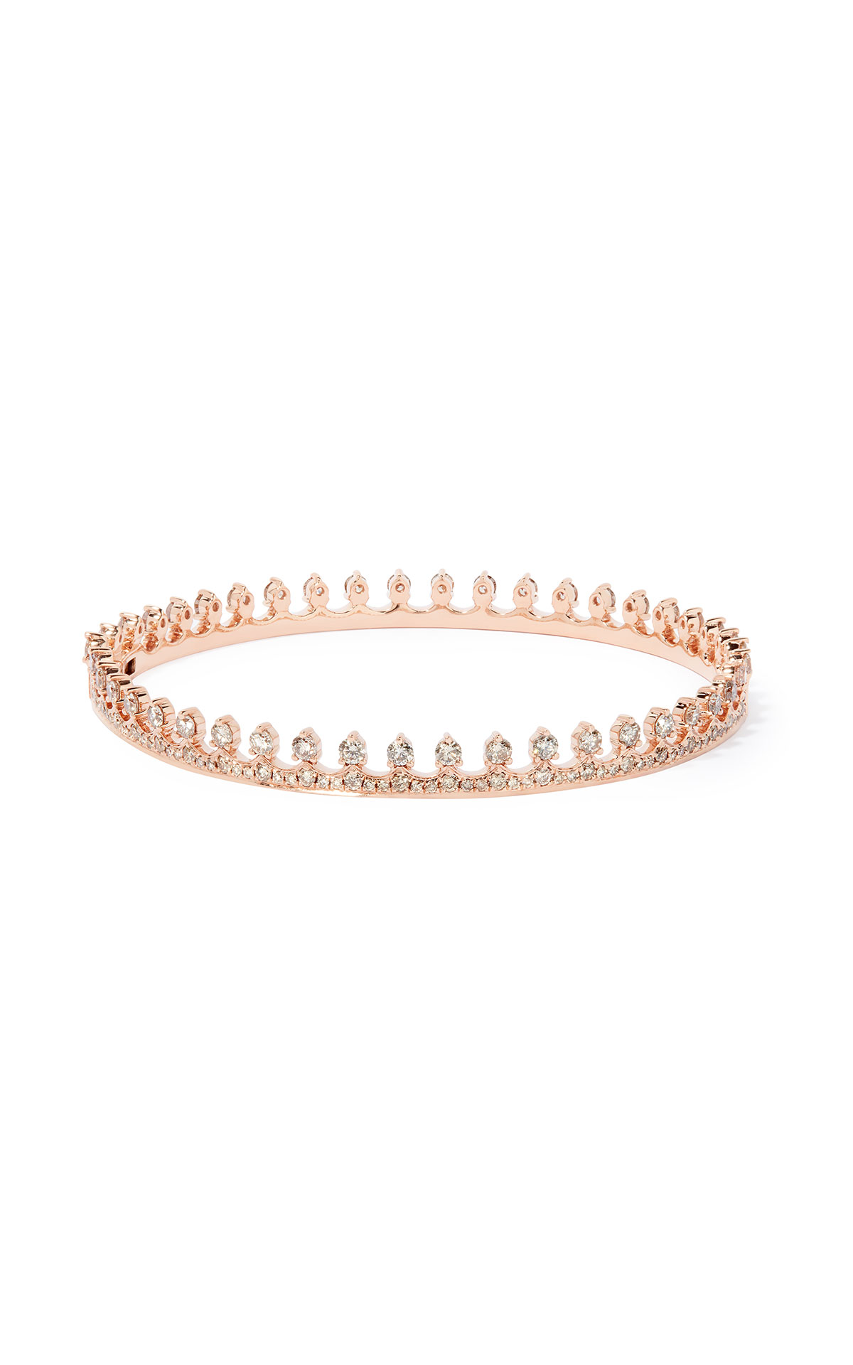 Annoushka 18ct rose gold and diamond crown bangle from Bicester Village