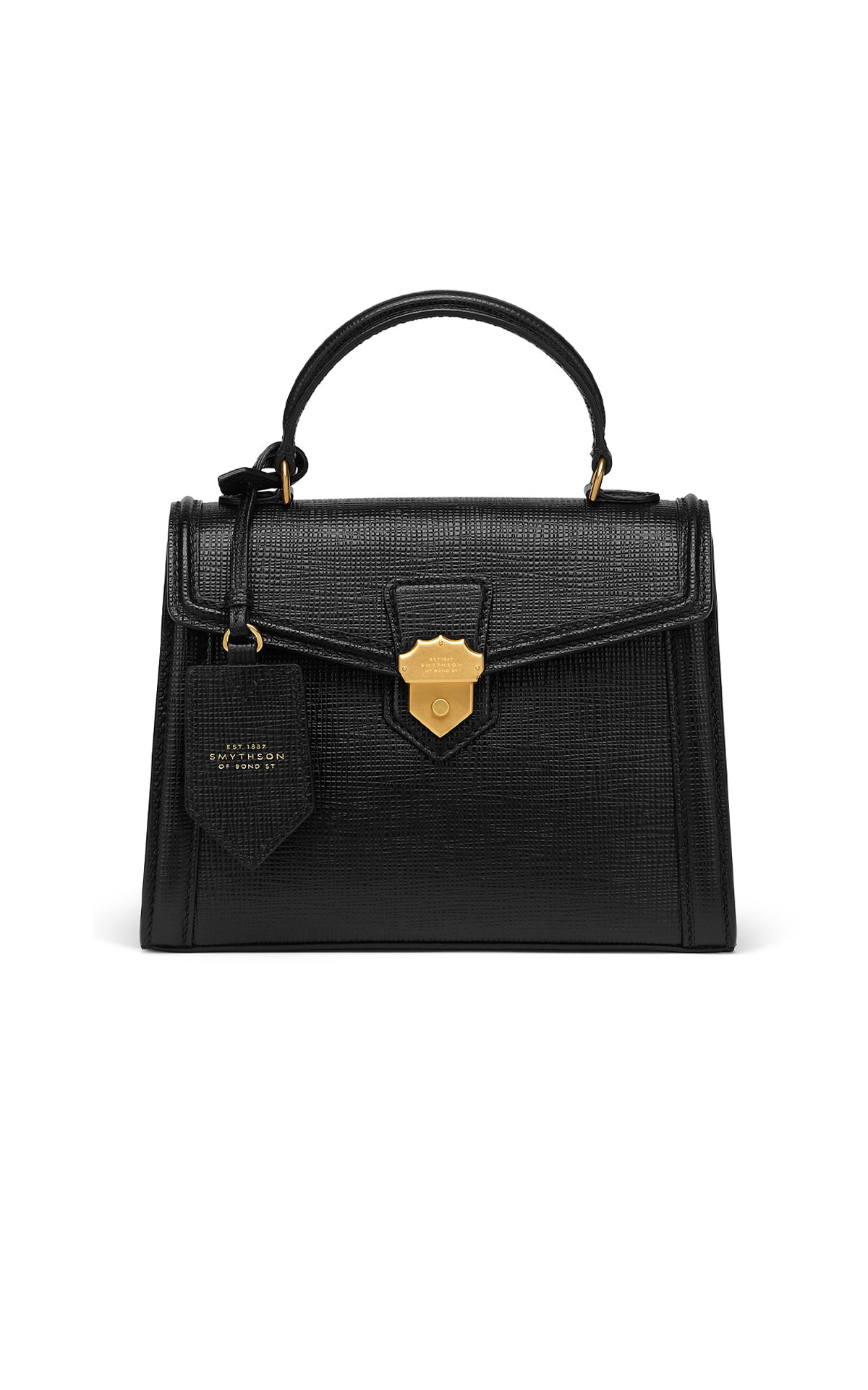 Smythson Panama small coronet top handle black from Bicester Village