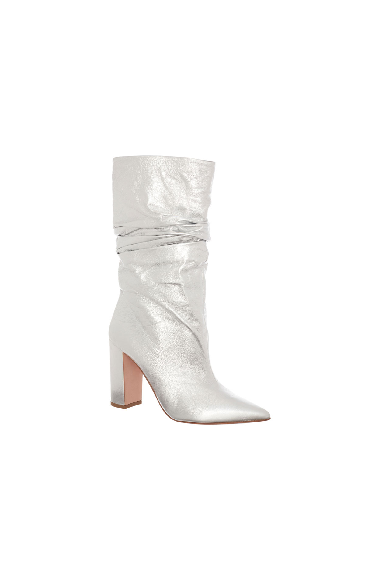 Gina Romant silver leather boot from Bicester Village