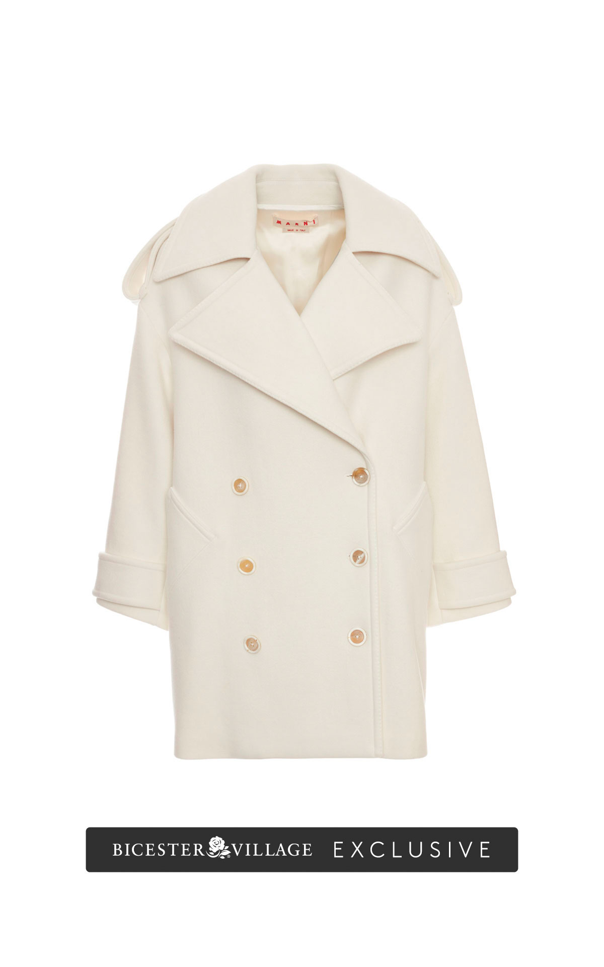 Marni Oversized white wool coat from Bicester Village