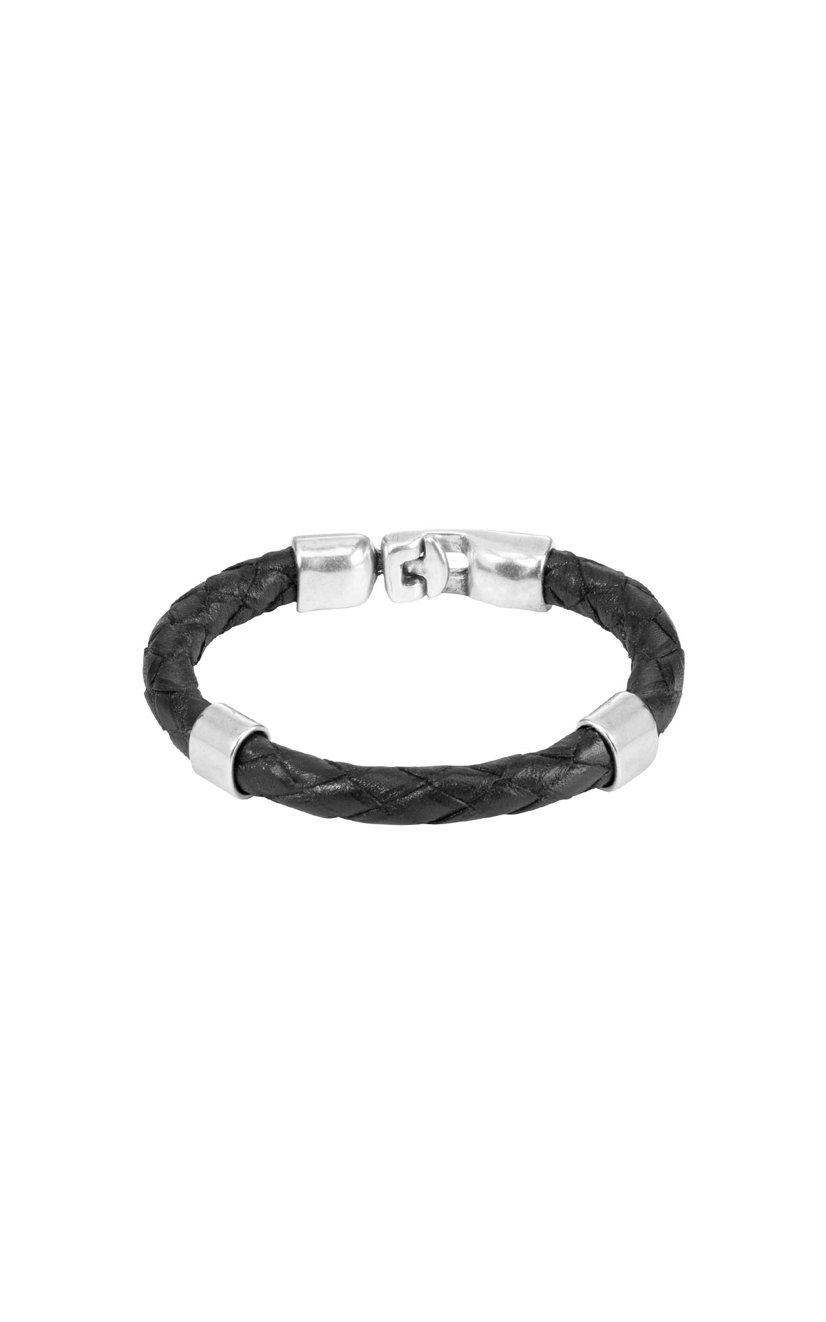 Leather and silver bracelet UNOde50