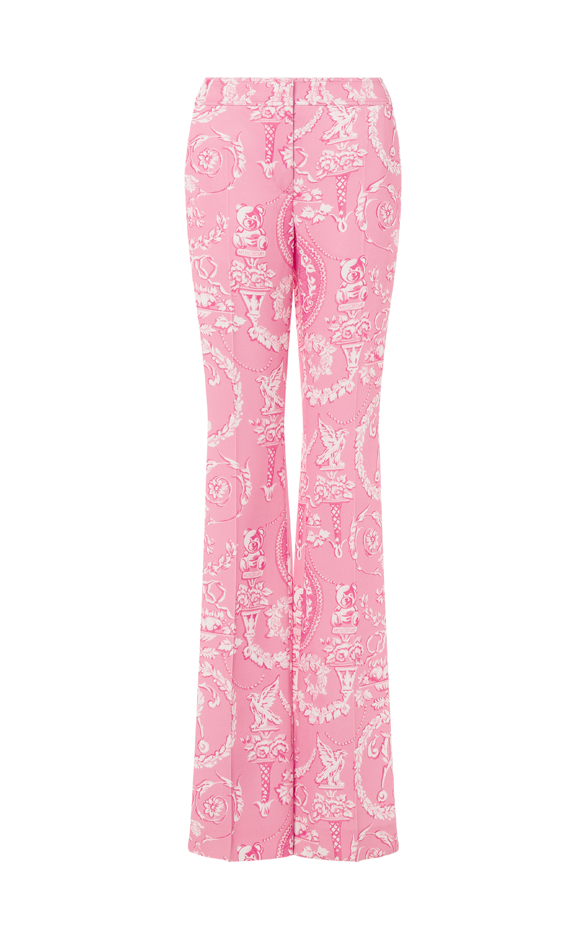 Pantalones rosas acampanados Moschino