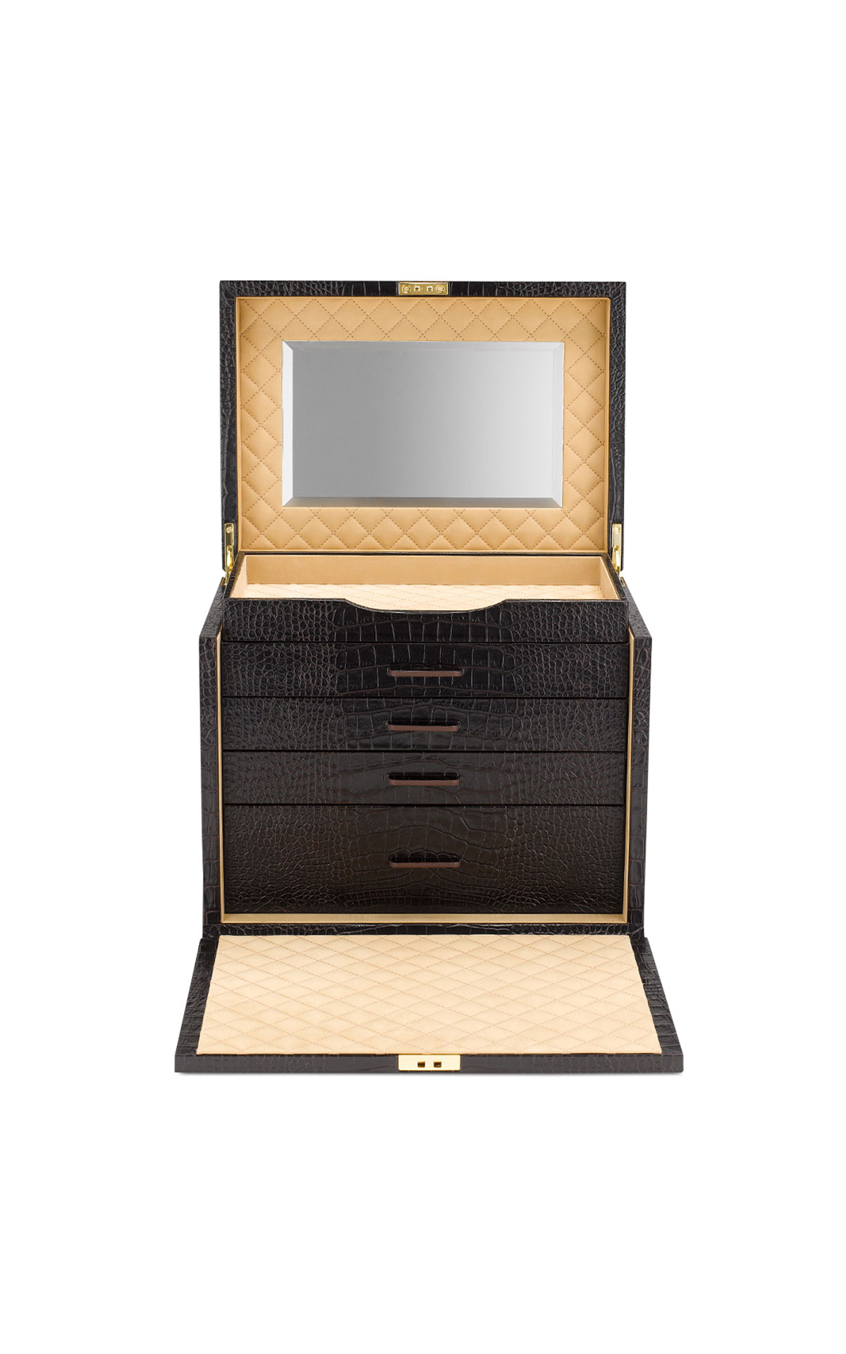 Smythson Mara deluxe jewellery box brown from Bicester Village